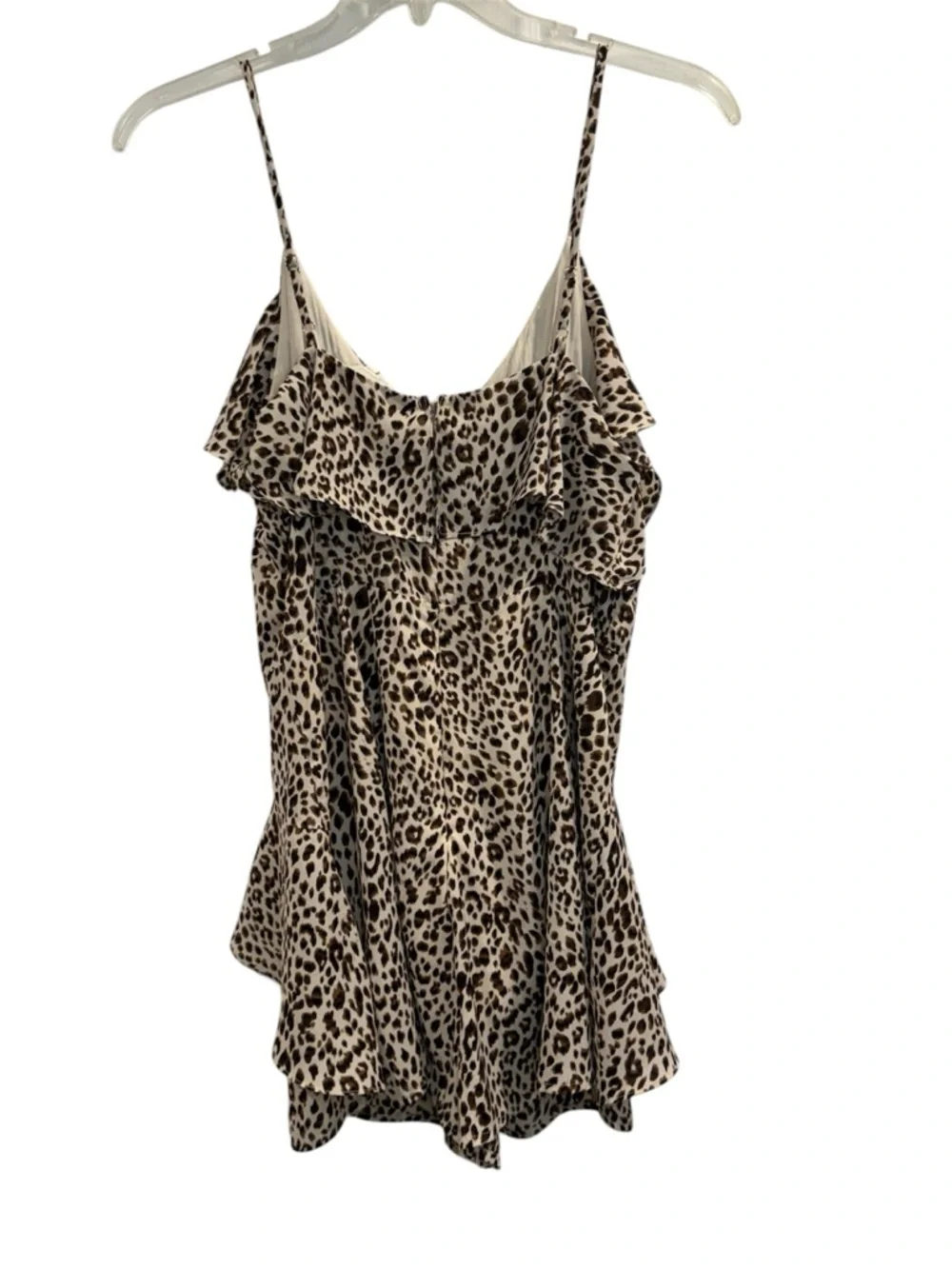 Leopard Print Ruffle Romper - Neutral Spots - Picture 3 of 3